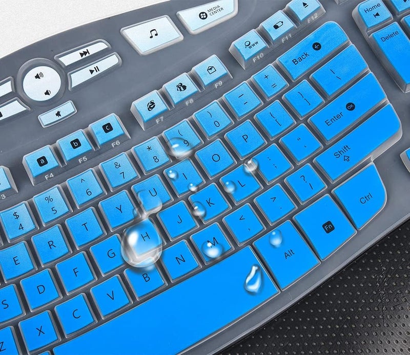 imComor Keyboard Cover for Logitech K350 MK550 MK570 Keyboard Cover Skin for Logitech K350 MK550 MK570 Wireless Keyboards Covers Skin Protector Accessories, Ombre Blue - Image 3